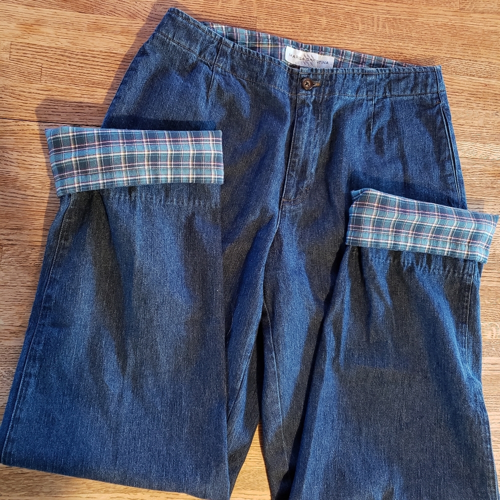 Marisa Christina jeans with plaid accents